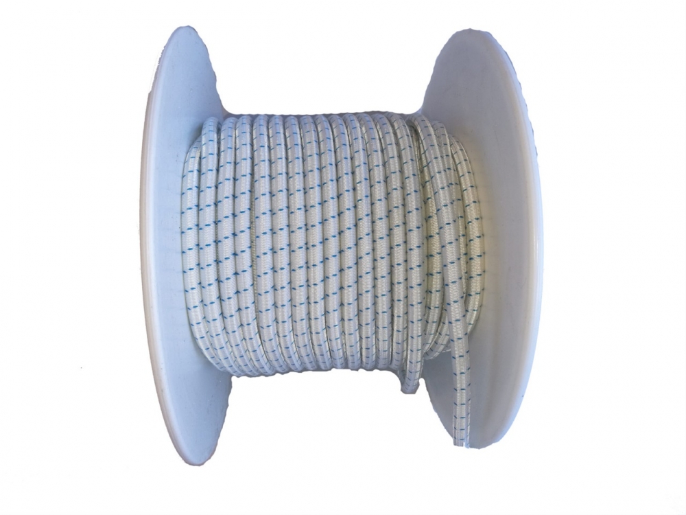 10 mm rundt elastisk strikk for bruk på sledebrems, snørekjørestrikk og andre ting som trenger elastisitet.


